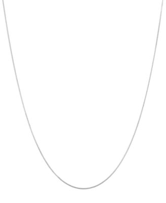Macy's - Solid Box Link 24" Chain Necklace in 14K White Gold