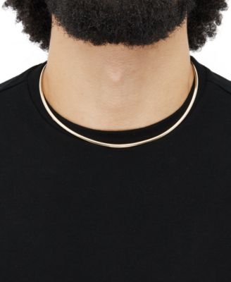 Lightweight 17" Reversible Omega 14k Gold over Sterling Silver and Sterling Silver Necklace