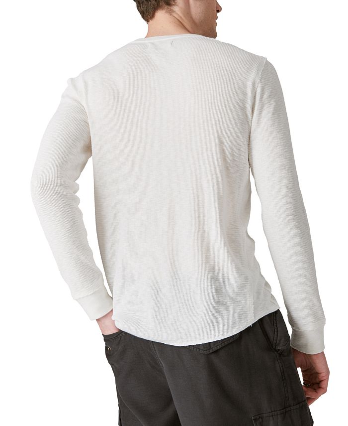 Lucky Brand Men's Garment Dyed Thermal Long Sleeve Crewneck T-Shirt ...
