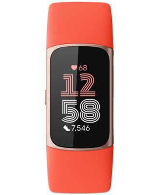 Fitbit Unisex Charge 6 Silicone Fitness Tracker Watch 36mm - Orange