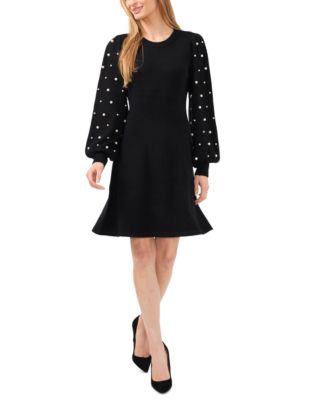 CeCe - Women's Embellished Sleeve Sweater Dress