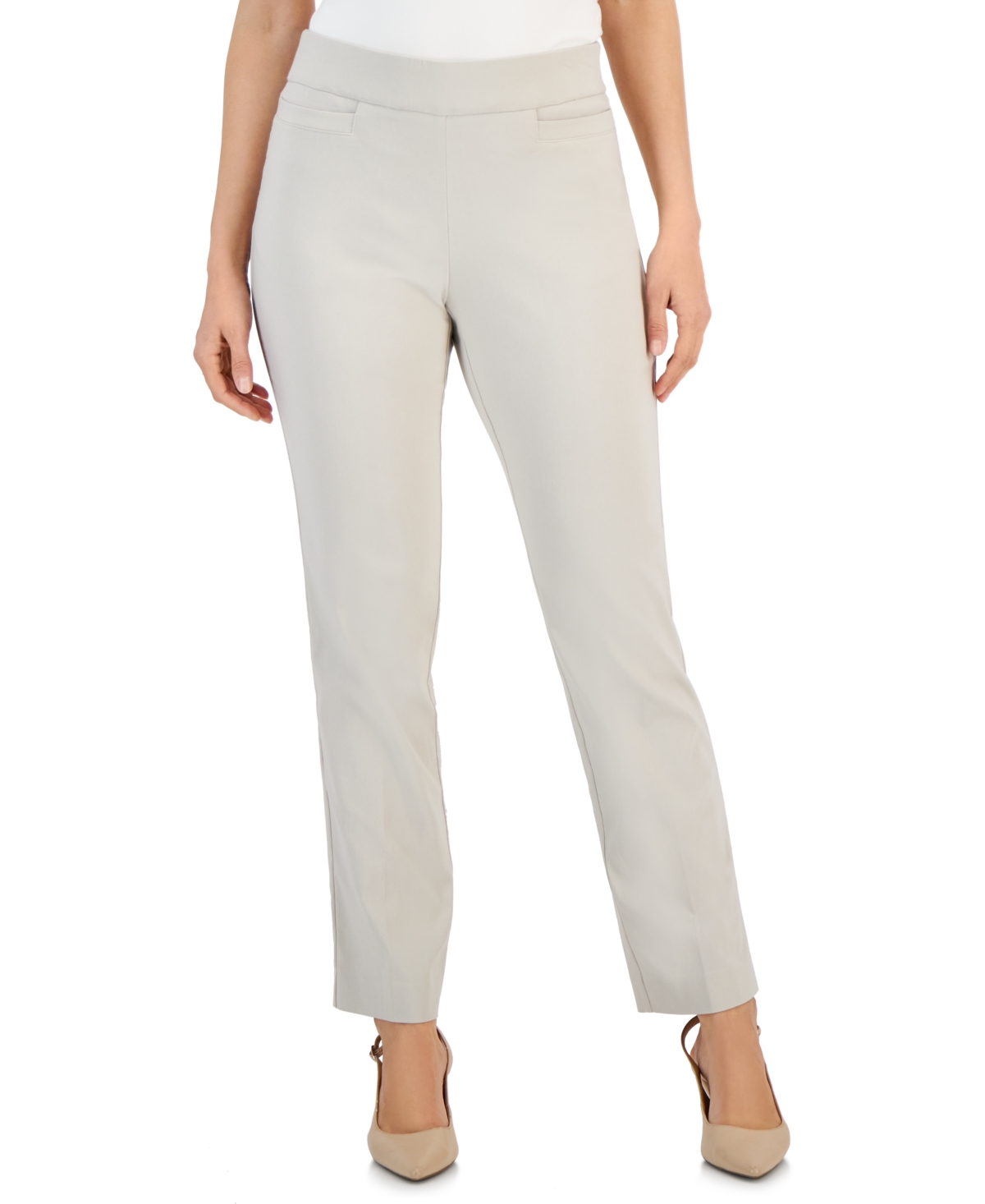 Jm Collection Women's Pull-on Slim-leg Ankle Pants, Created For Macy's In Stonewall