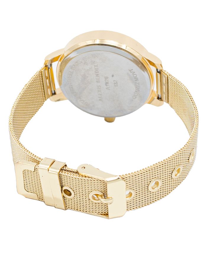 Jessica Carlyle Women's Quartz Shiny Gold-Tone Mesh Watch 35mm Gift Set ...