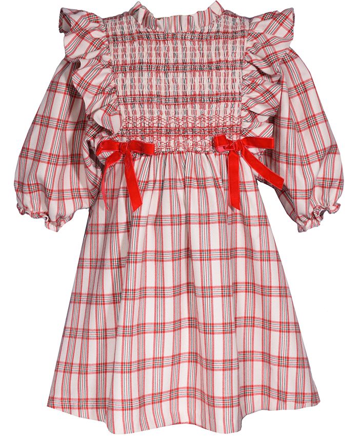 Bonnie Jean Toddler Girls Three Quarter Sleeved Plaid Dress Macy s