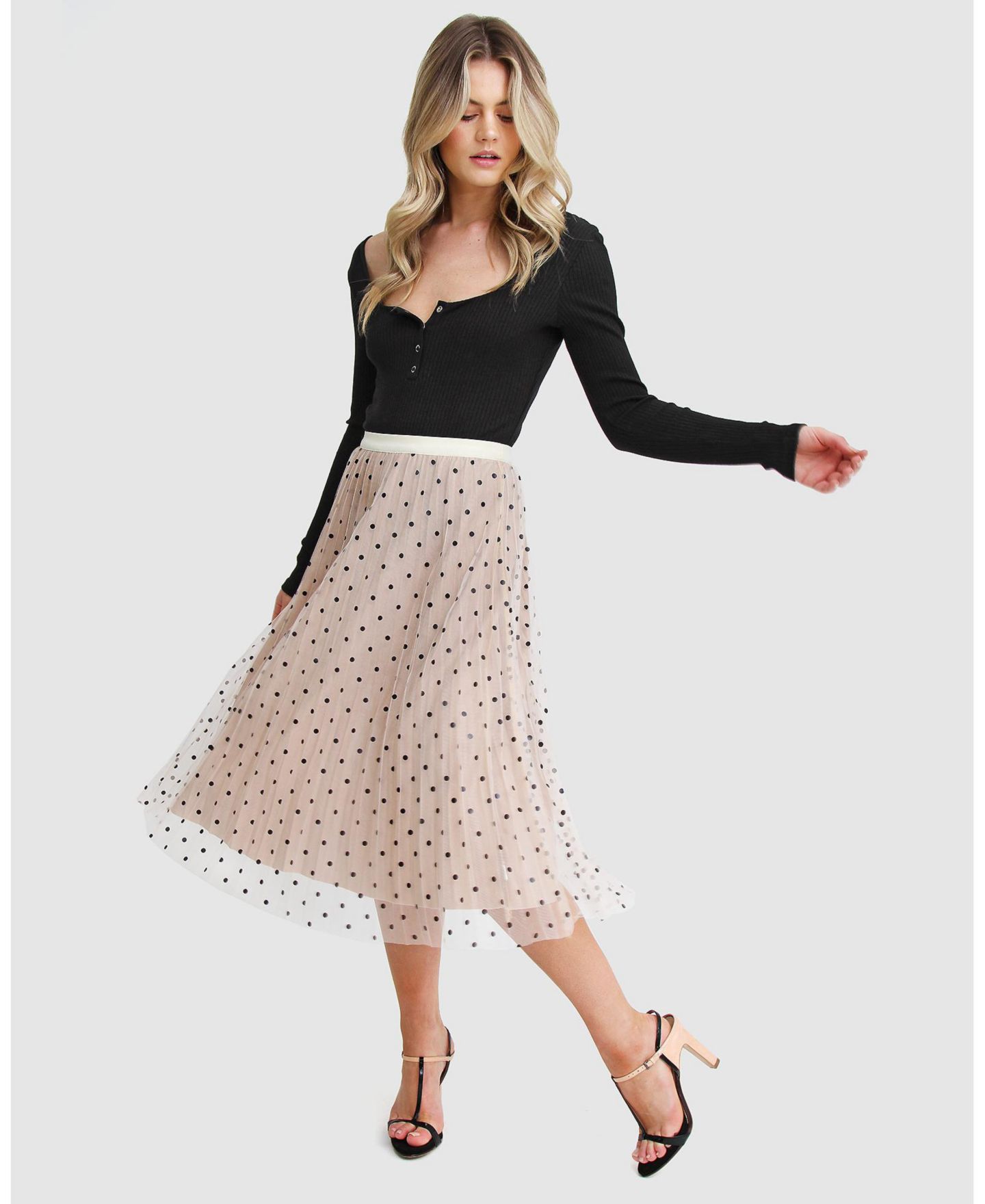 Женская юбка Belle & Bloom Mixed Feeling Reversible, цвет: Чёрный, вариант 1 — фото 2