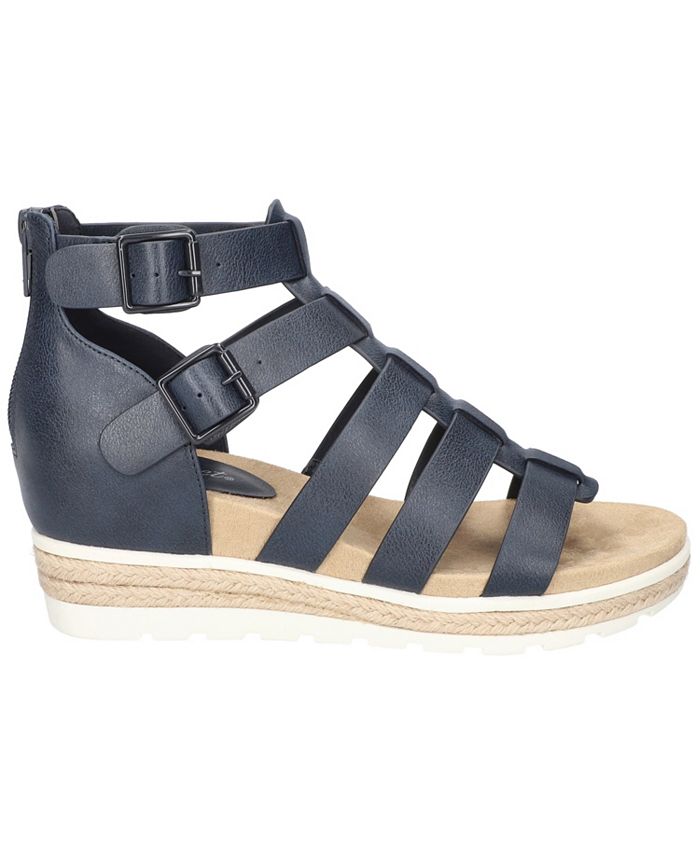 Easy Street Women's Simone Zip Wedge Sandals - Macy's