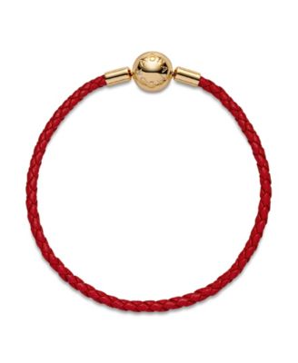 Moments 14K Gold-Plated Red Woven Leather Bracelet