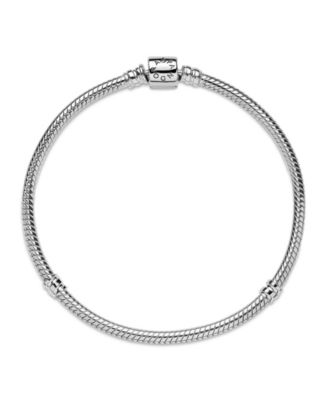 Moments Sterling Silver Barrel Clasp Snake Chain Bracelet