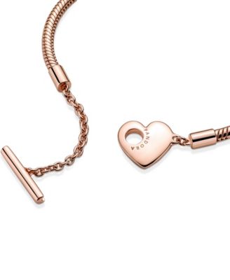 Moments Heart T-Bar Snake Chain Bracelet
