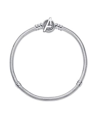 Moments Sterling Silver Marvel The Avengers Logo Clasp Snake Chain Bracelet