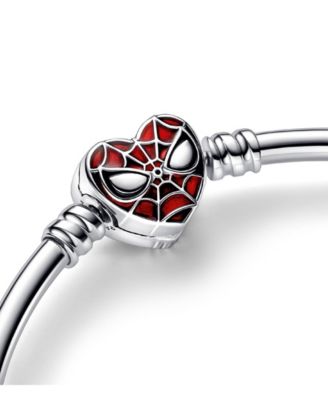 Moments Sterling Silver Marvel Spider-Man Mask Clasp Bangle Bracelet