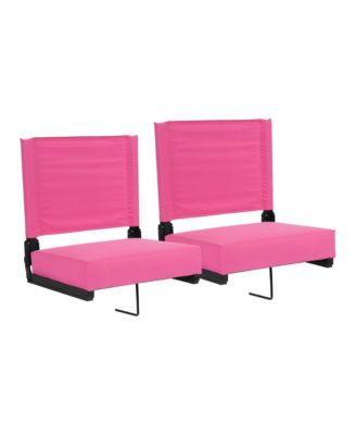 EMMA + OLIVER Set of 2 Aluminium   500 lb. Capacity, Ultra-Padded Seat, Lightweight Stadium Chair