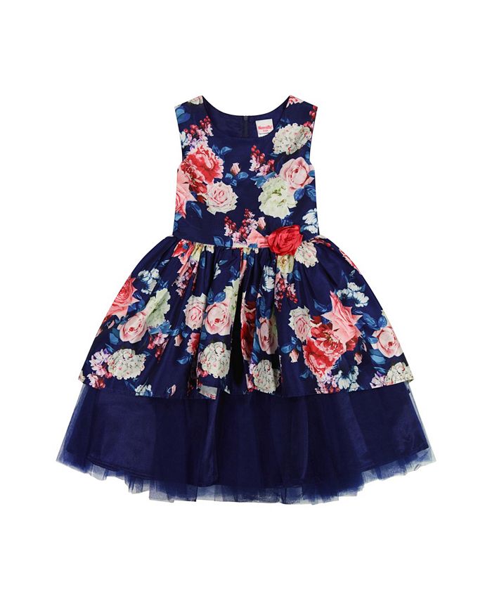 Nannette Big Girls Sleeveless Floral Printed Occasion Dress - Macy's