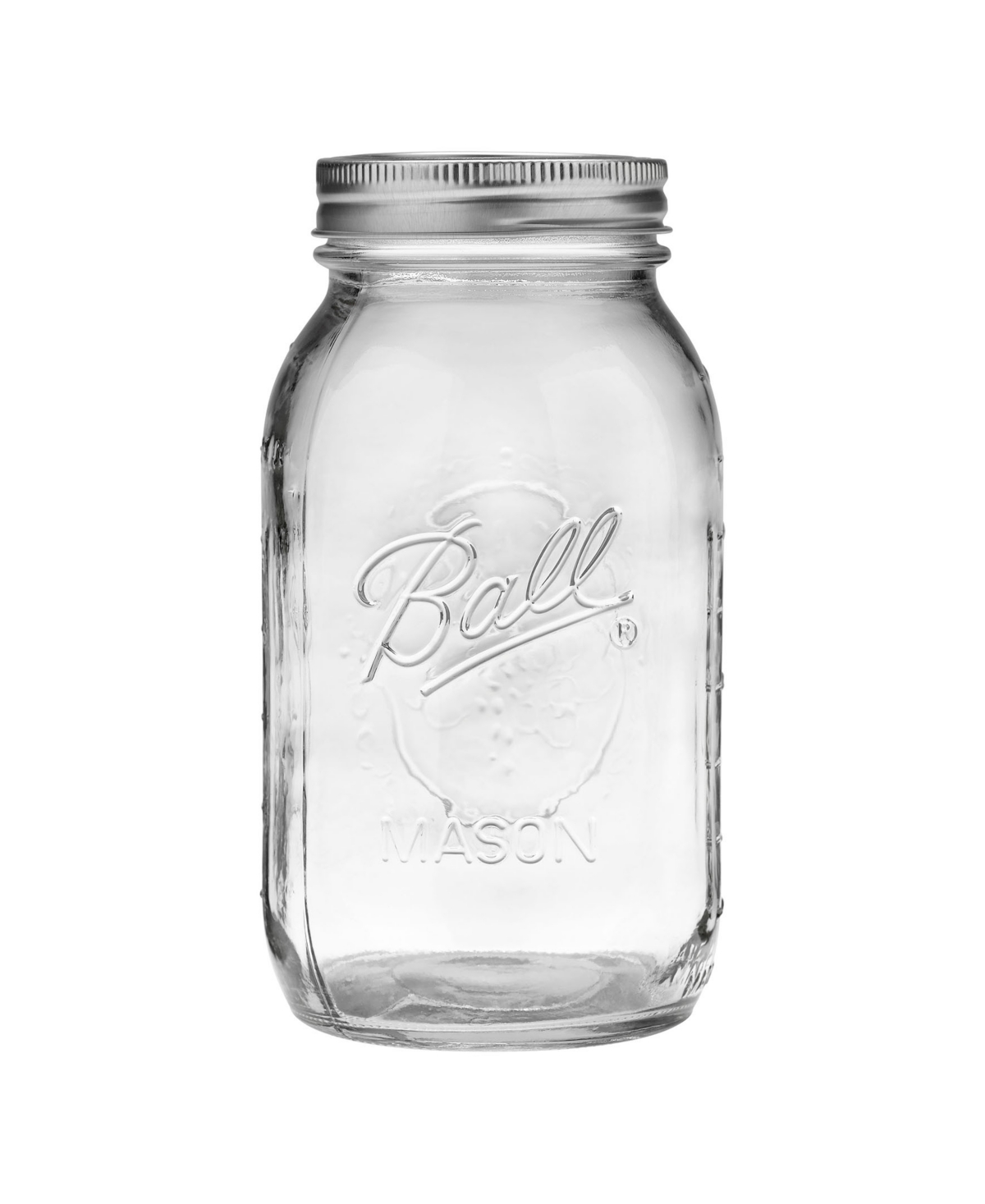 Ball 8 Piece Regular Mouth Quart Mason Jars With Lids And Bands In Clear