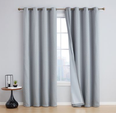 Siena Pattern 100 Complete Blackout Thermal Insulated Double Layer Window Curtain Grommet Panels For Living Room Bedroom Energy Savings Soundpr
