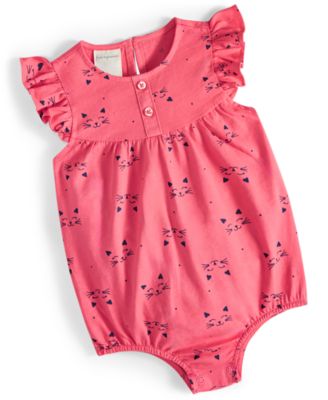 First Impressions - Baby Girls Kitten Smile Cotton Sunsuit