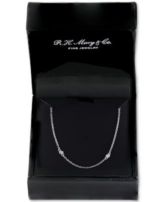 EFFY&reg; Diamond Bezel Station 18" Collar Necklace (1/6 ct. t.w.) in Sterling Silver