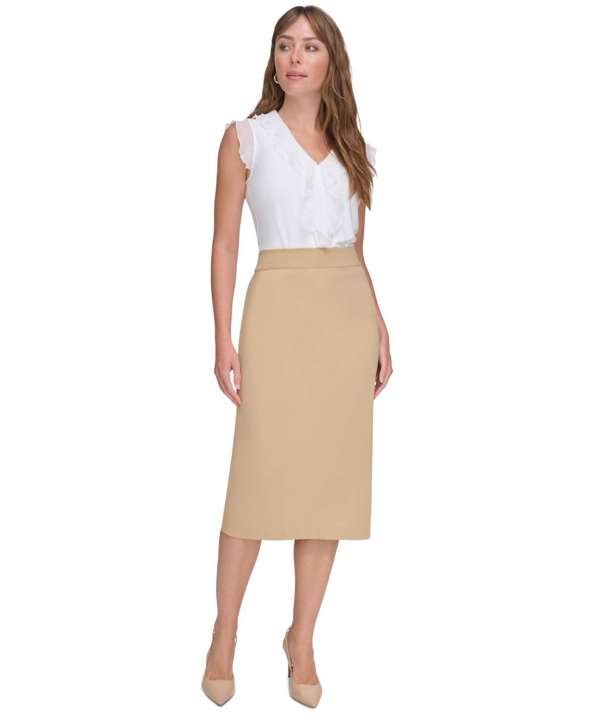 Womens ponte knit pencil skirt best sale