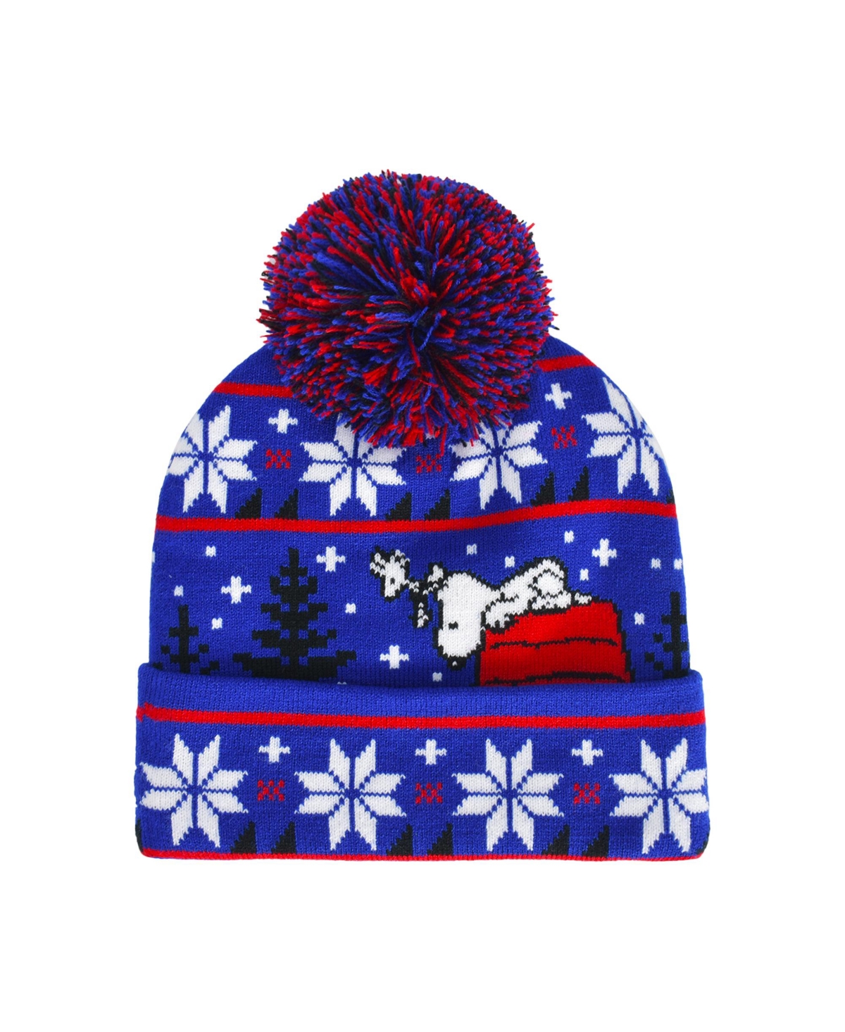 Blue Beanie Red House With Snoopy - Blue