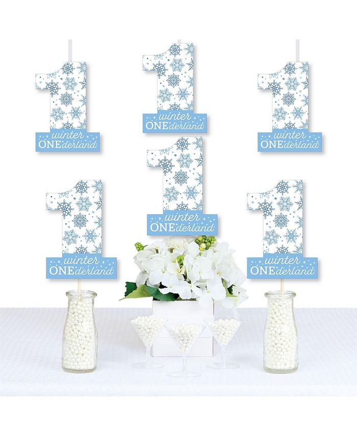 Big Dot Of Happiness Onederland - Paper Straw Decor - Snowflake