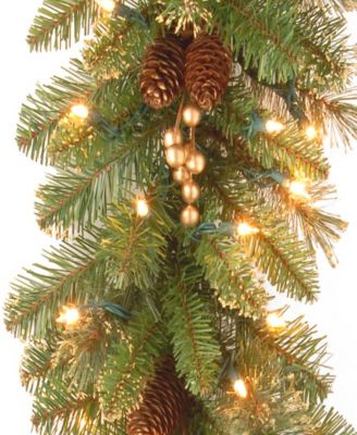 National Tree Company 9' x 10" Glittery Pine Garland with 100 Clear Lights