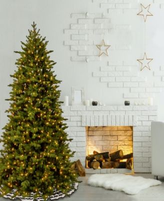 National Tree Company 7.5' Feel Real  Princeton Deluxe Fraser Fir Hinged Tree with 1000 Dual Color  LED Lights &  PowerConnect ™