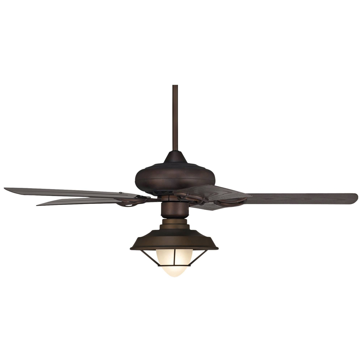 Orb Modern Industrial Indoor Outdoor Ceiling Fan with Led Light Oil Rubbed BronzeFrosted Glass Cage Wet Rated for Patio Exterior House Porc