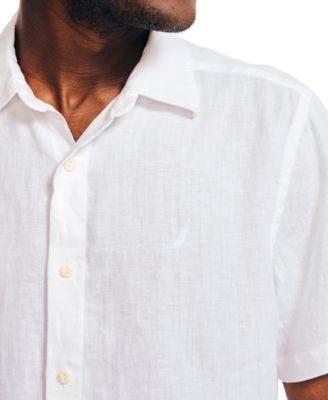 Men's Classic-Fit Solid Linen Short-Sleeve Shirt 