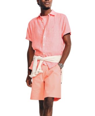 Men's Classic-Fit Solid Linen Short-Sleeve Shirt 