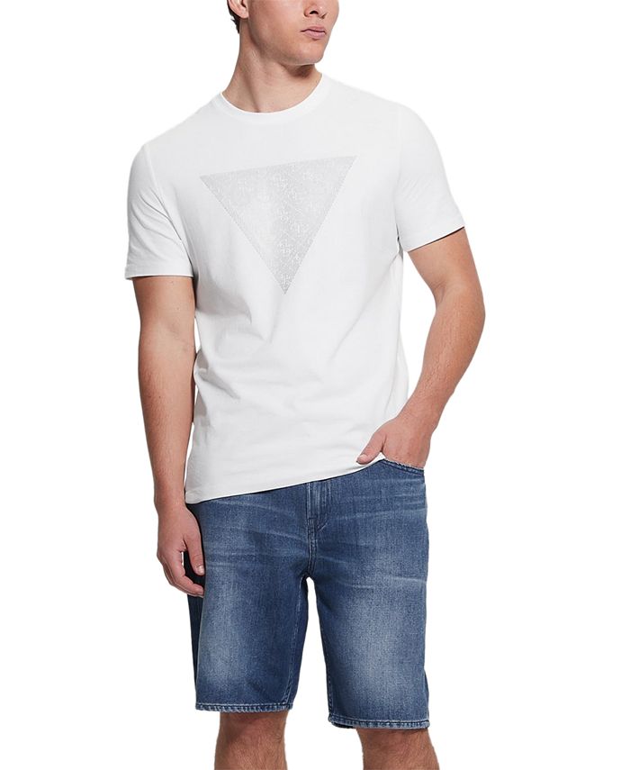 Guess TRIANGLE - T-shirt imprimé - jet black/noir