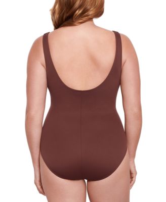 Plus Size Escape Underwire Allover-Slimming Wrap One-Piece Swimsuit
