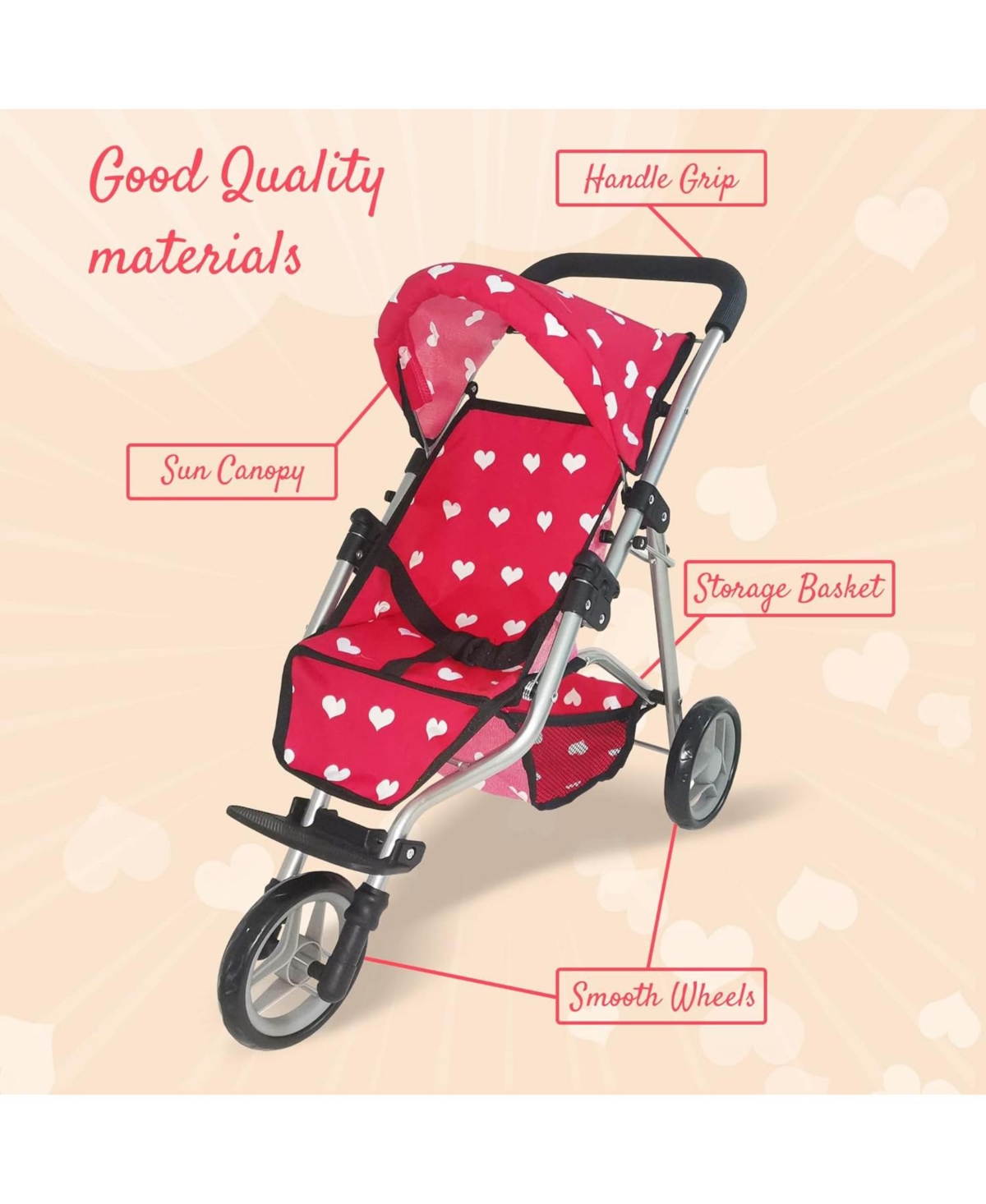The New York Doll Collection Baby Doll Stroller - Jogging Toy Stroller