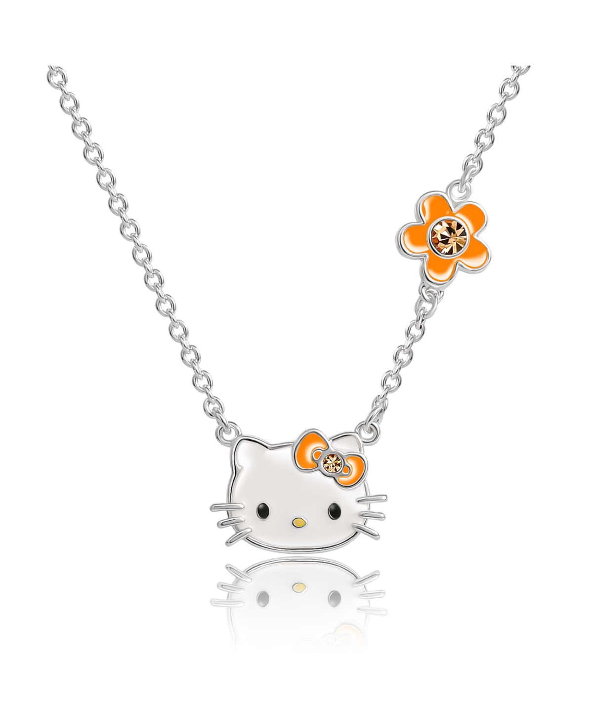 Hello Kitty Womens Birthstone Necklace - November - citrine orange brown