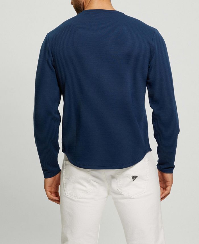 GUESS Men's Textured Long-Sleeve T-shirt - Macy's