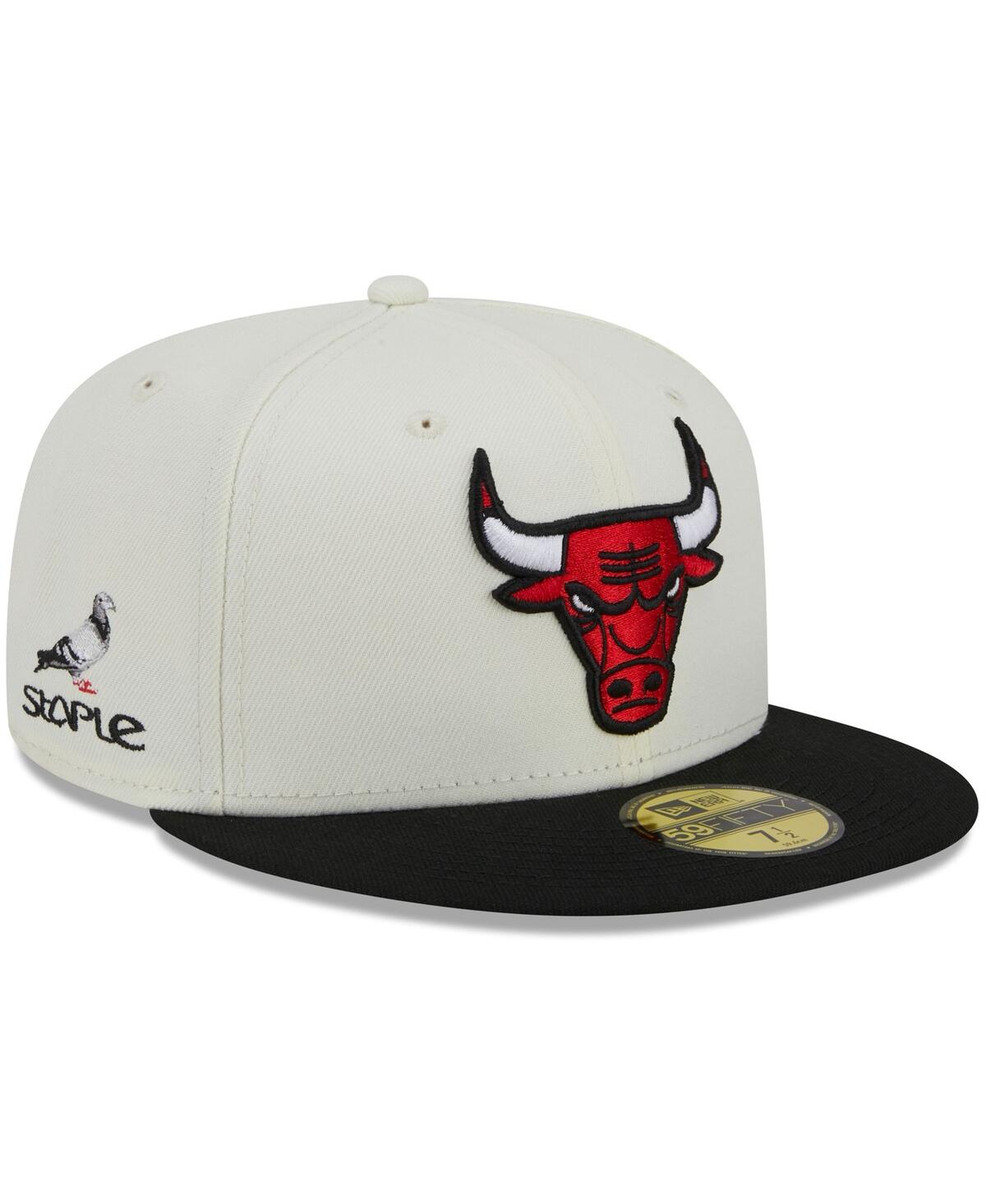 Men's New Era x Staple Cream, Black Chicago Bulls Nba x Staple Two-Tone 59FIFTY Fitted Hat - Cream, Black