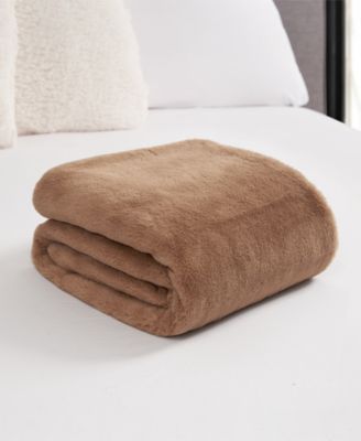 Solid Mink Faux Fur Throw, 50" x 70"