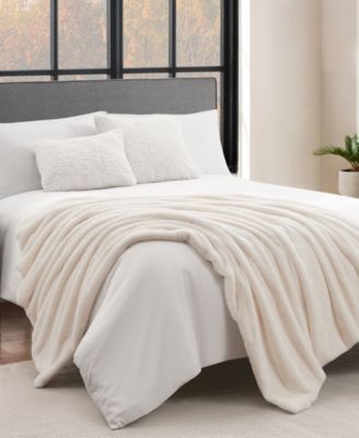 Solid Mink Faux Fur Throw, 50" x 70"