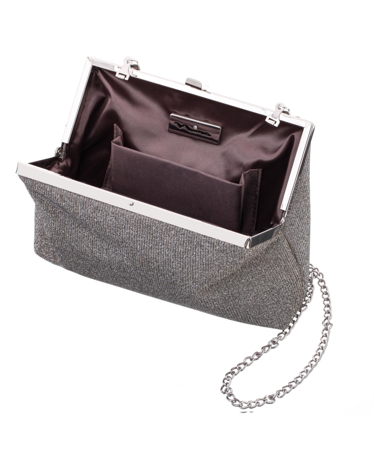 Nina Metallic Fabric Frame Clutch