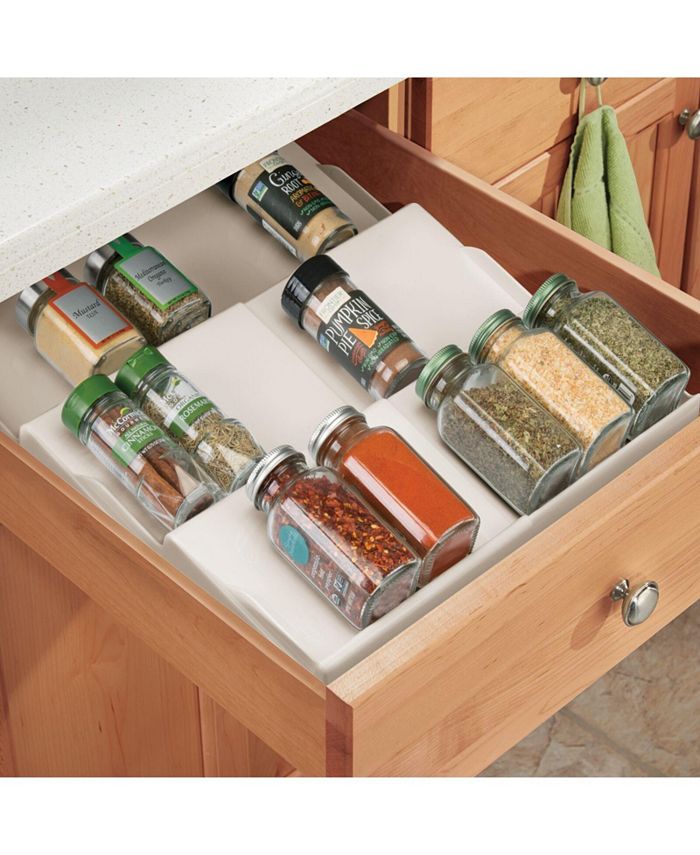 mDesign Expandable Plastic Spice Rack Kitchen Drawer Organizer 3