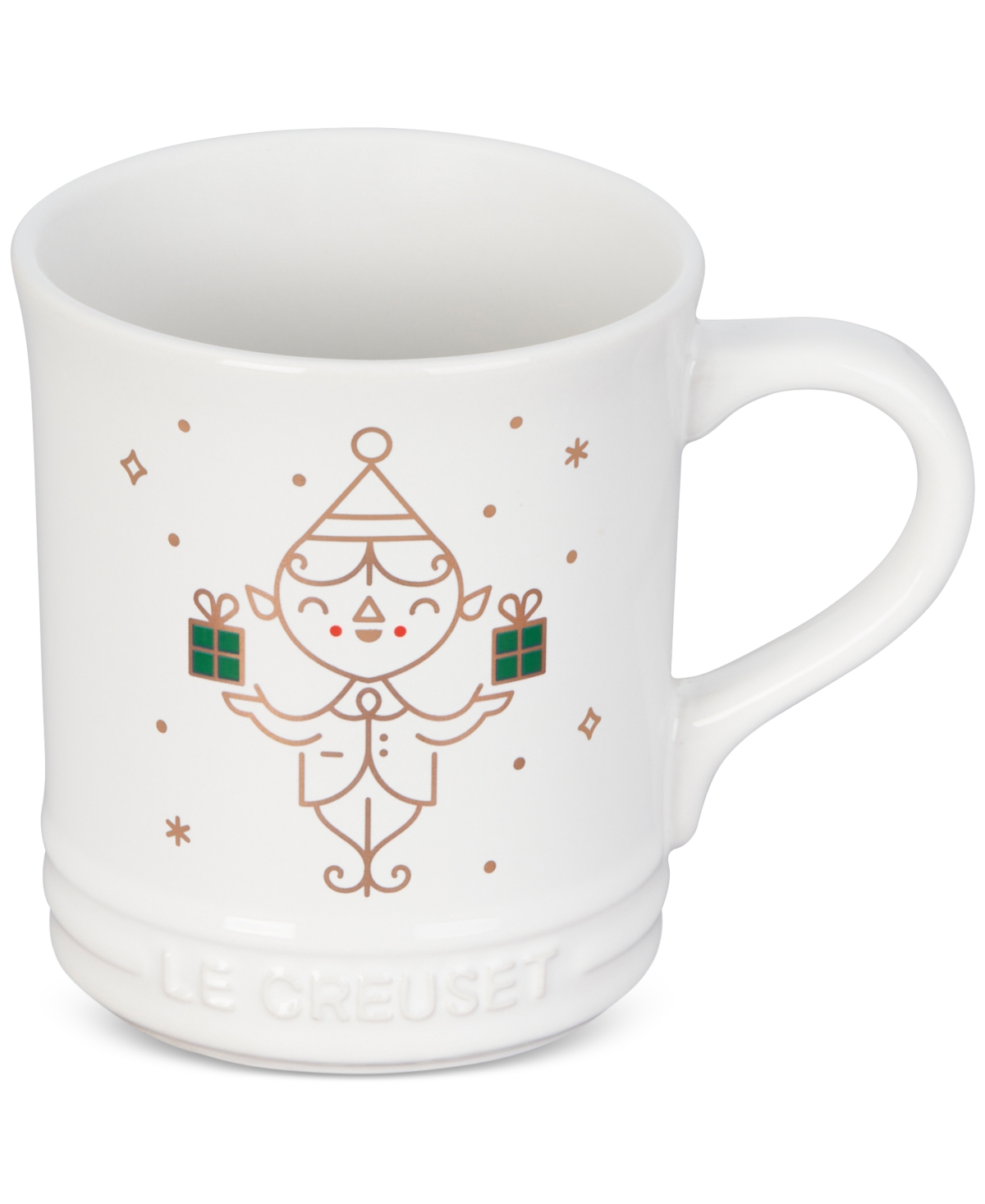 Stoneware Coffee Mug Noel Elf 14 oz. - White