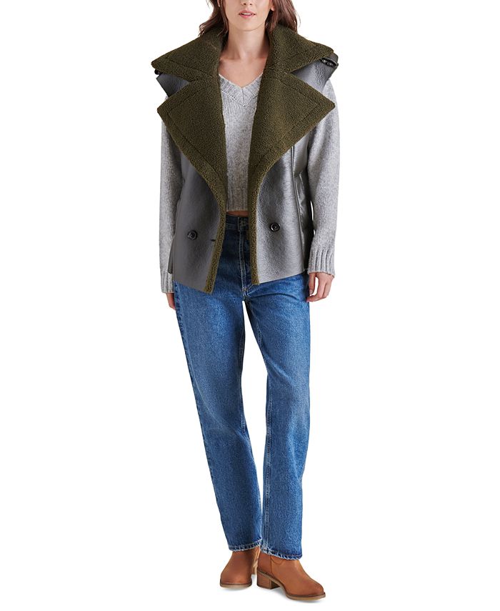 Steve Madden Women's Fawn Sleeveless MixedMedia Vest Macy's