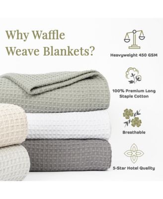 Haryana Luxury Waffle Weave Cotton Bed Blanket, King Bed Size 108x90 in. (Color Options), Warm Blanket for Bedrooms