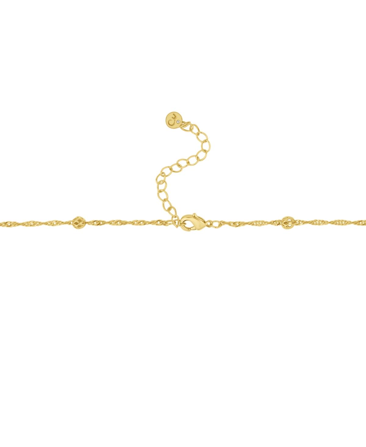 And Now This Silver-Plated or 18KPlated Singapore and Bead Chain Necklace - Gold