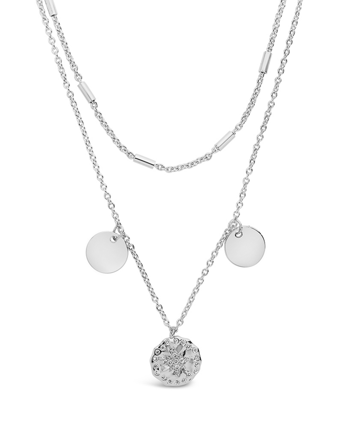 Sterling Forever Cubic Zirconia Stud and Charm Necklace Peace & Joy Gift Set