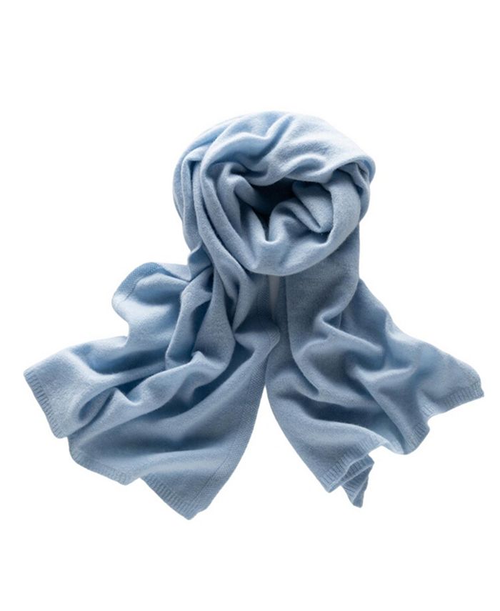 Bellemere New York Bellemere Cashmere Rib Trim Scarf - Macy's