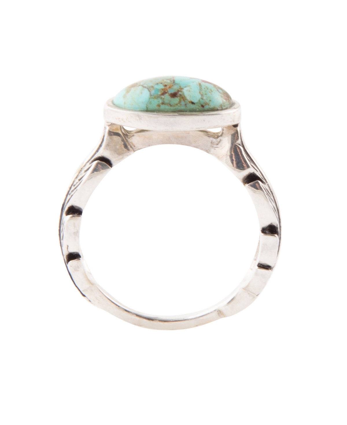 Shop Barse Feather Genuine Turquoise Oval Band Ring