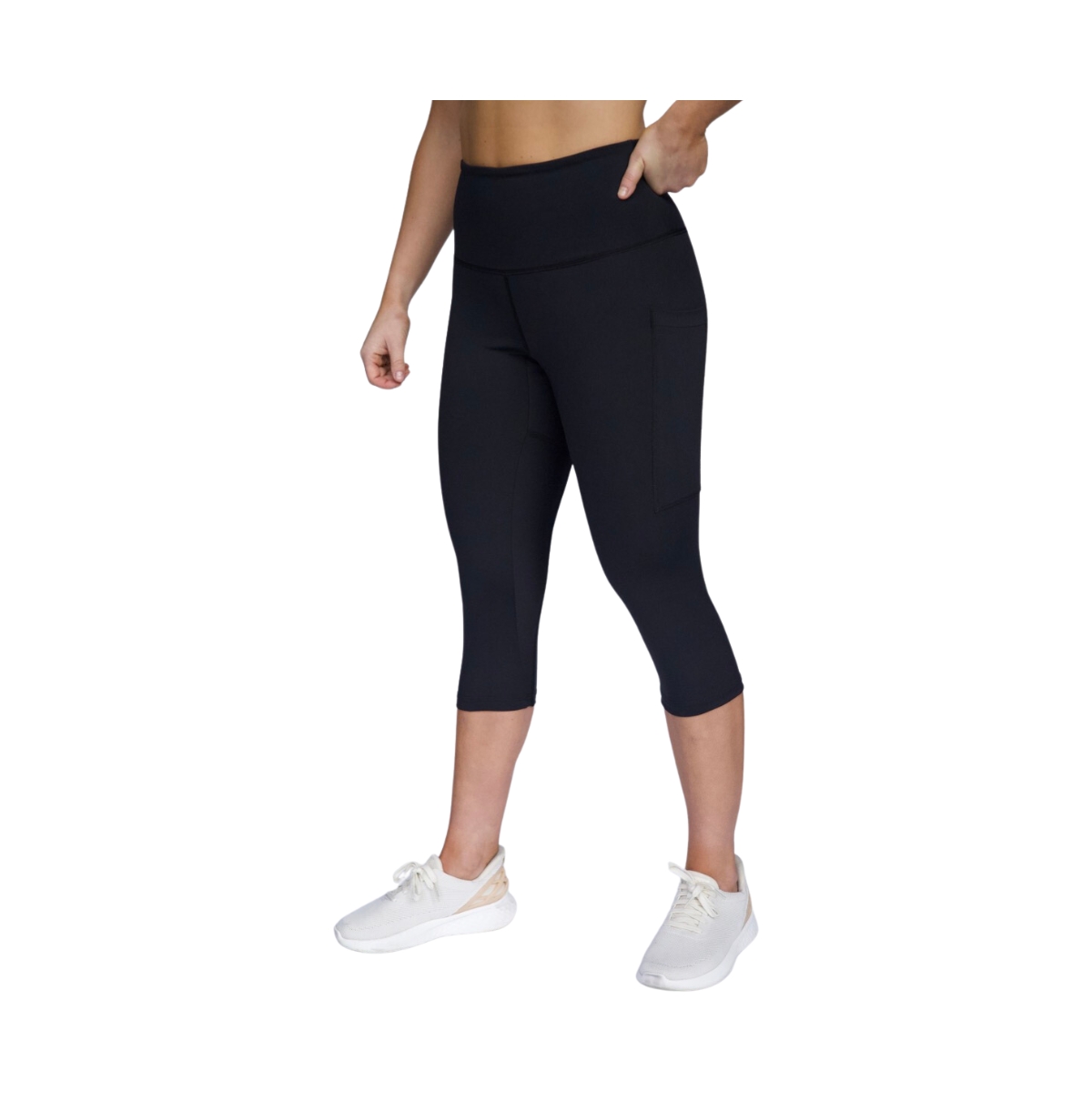 Women's Leakproof Activewear Cropped Leggings For Bladder Leaks and Periods - Black