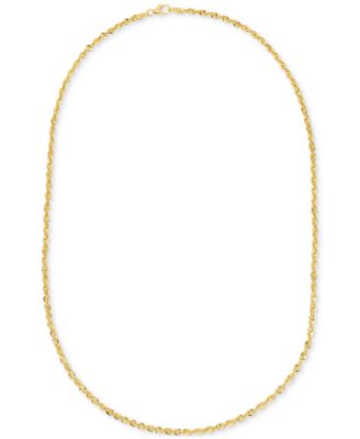 Highly Polished Rope Link 18" Chain Necklace (2-5/8mm) in 14k Gold, Made in Italy