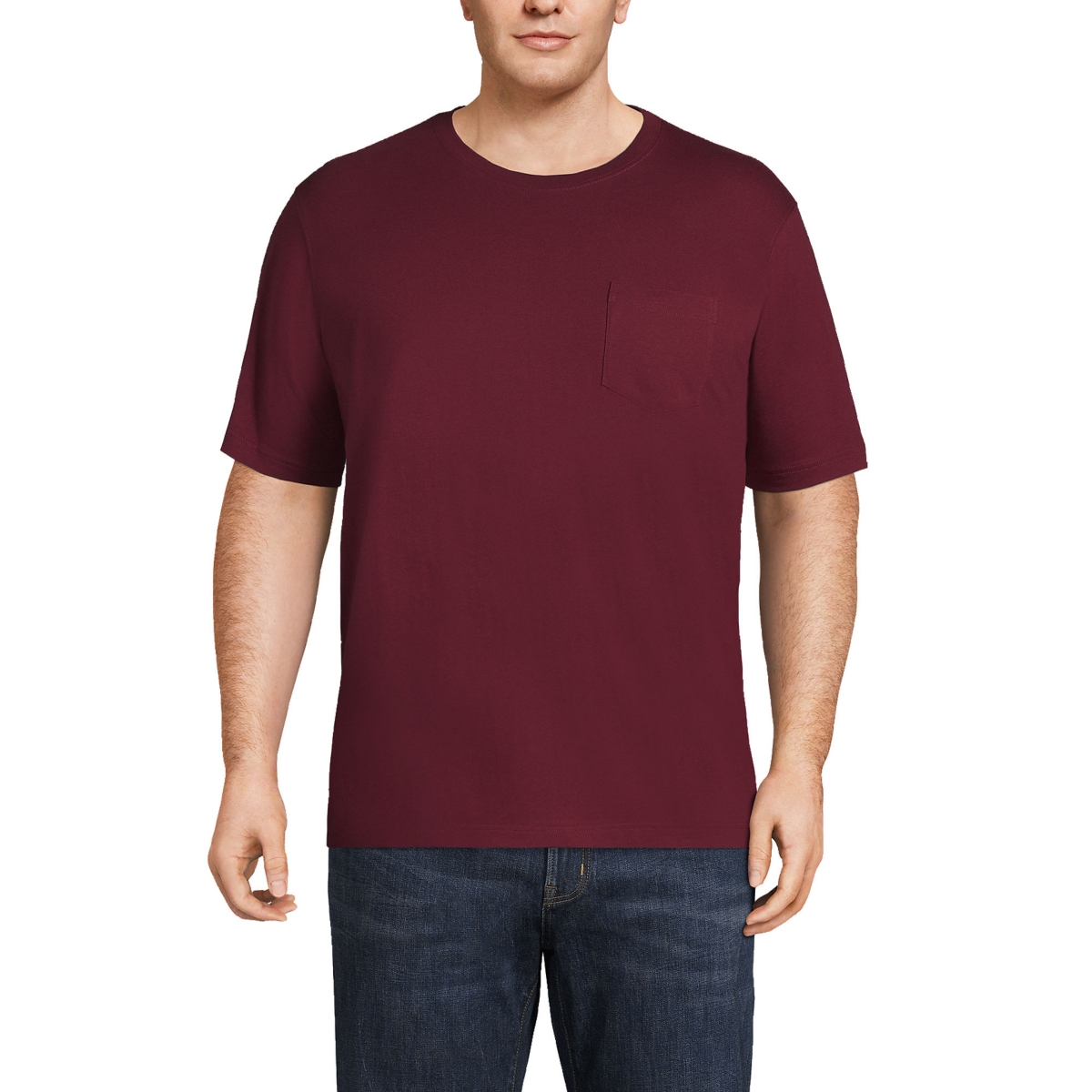 Big & Tall Super-t Short Sleeve T-Shirt with Pocket - Rich burgundy