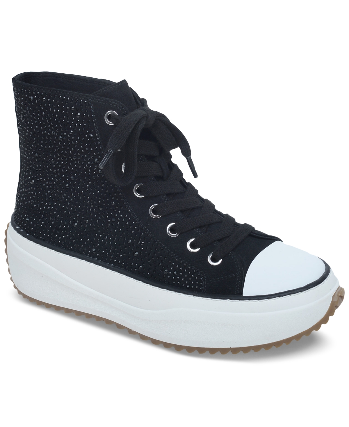 Hopefull Lace-Up High-Top Sneakers, Created for Macy's - Black Bling